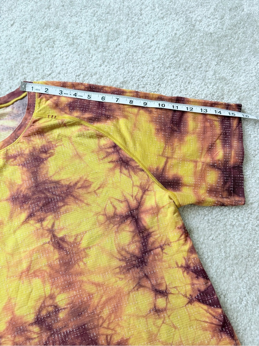 Lululemon Metal Vent Tech 2.0 XStatic Tie Dye Short Sleeve Shirt XL Orange Brown - Picture 9 of 10